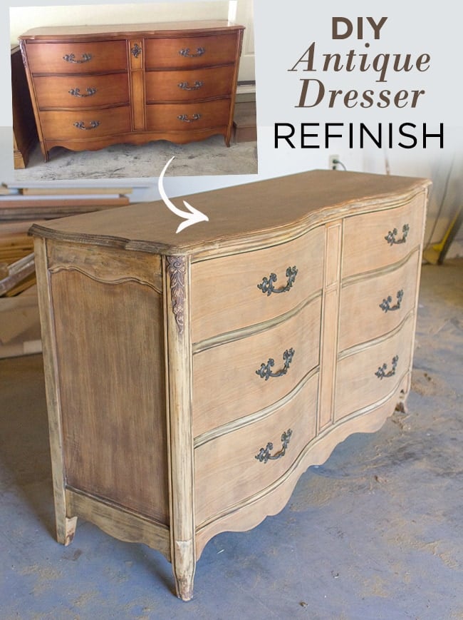 refurbishing a dresser with a natural wood finish