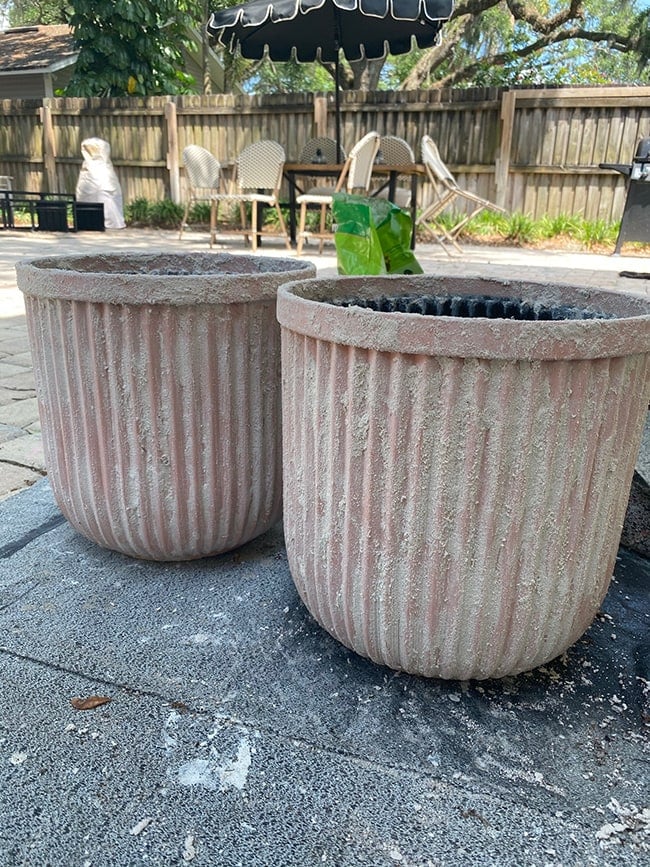 Affordable Faux Stone Planters - Designed Simple