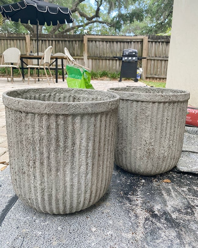 Affordable Faux Stone Planters - Designed Simple