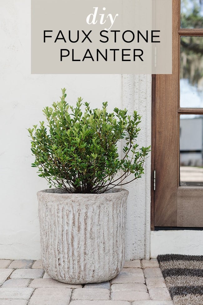 diy faux stone planter