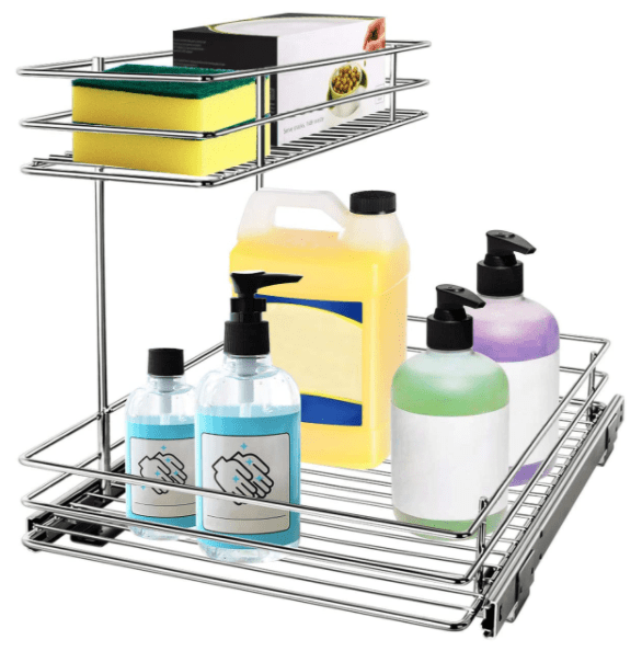 under the sink wire shelves