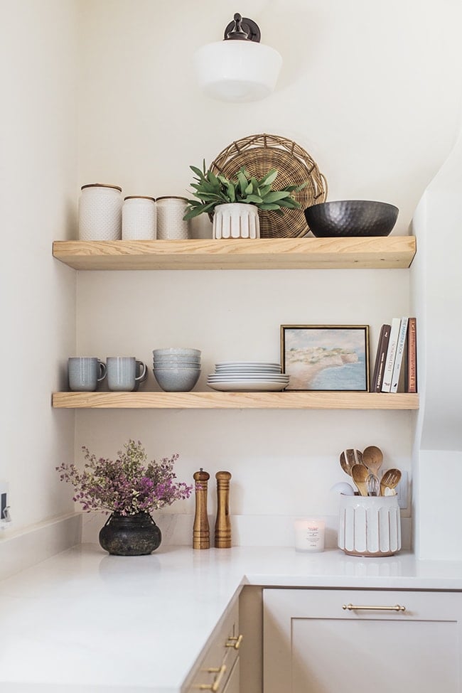 open shelving kitchen design