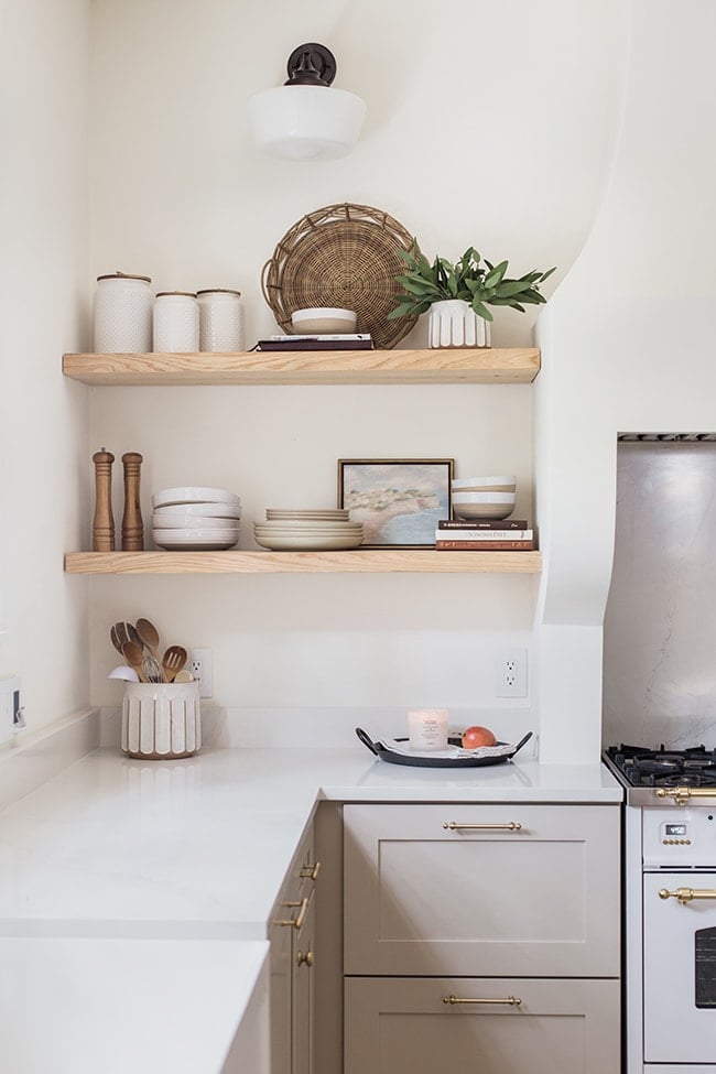 open kitchen shelving wood design