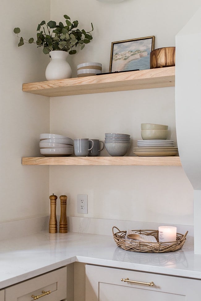 Kitchen Shelf Styling Tips and budget finds Jenna Sue Design