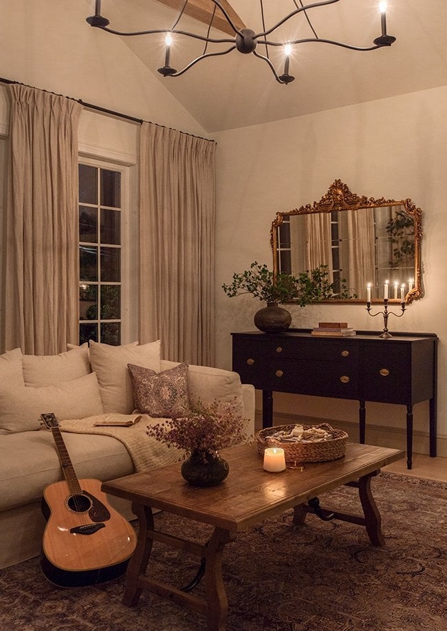 living room at night