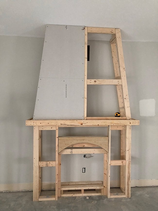 adding drywall to a diy electric fireplace