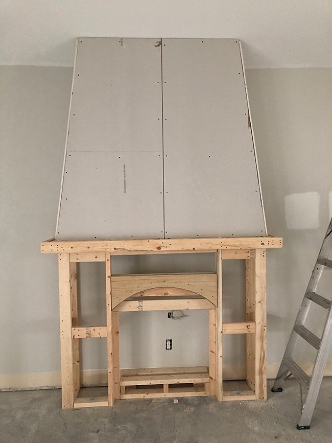 adding drywall to a diy electric fireplace