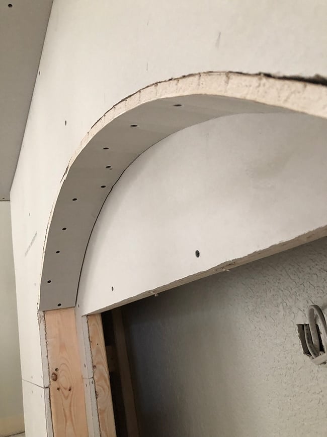 how to bend drywall arches