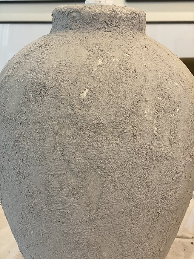 diy cement lamp progress