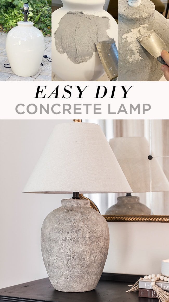 how to make a diy concrete lamp tutorial
