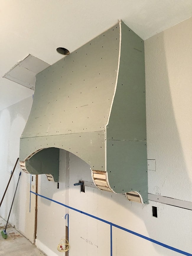 diy range hood progress shot