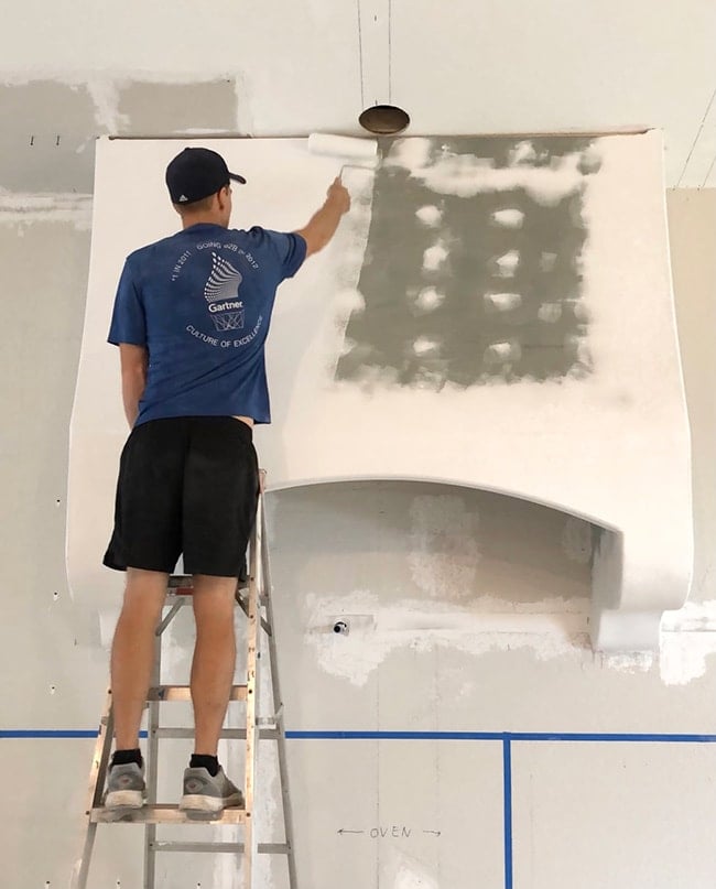 painting a diy custom range hood