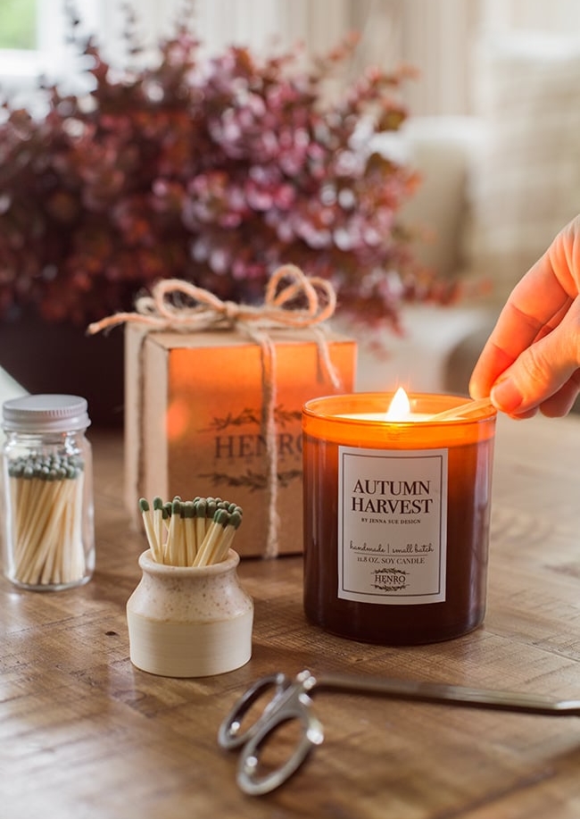 autumn harvest fall candle