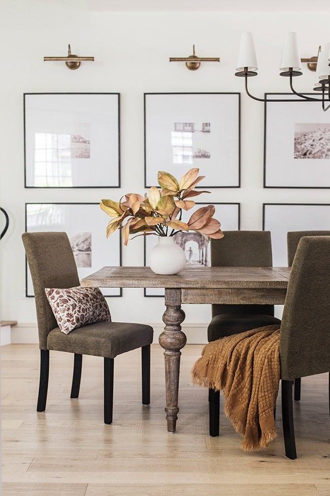 fall dining room decor