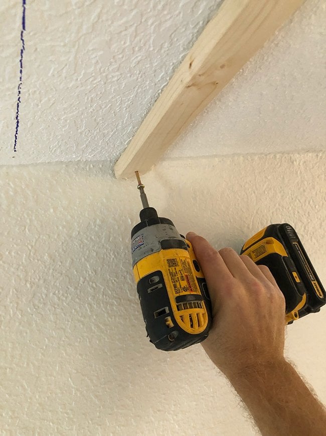 drilling furring strips into ceiling