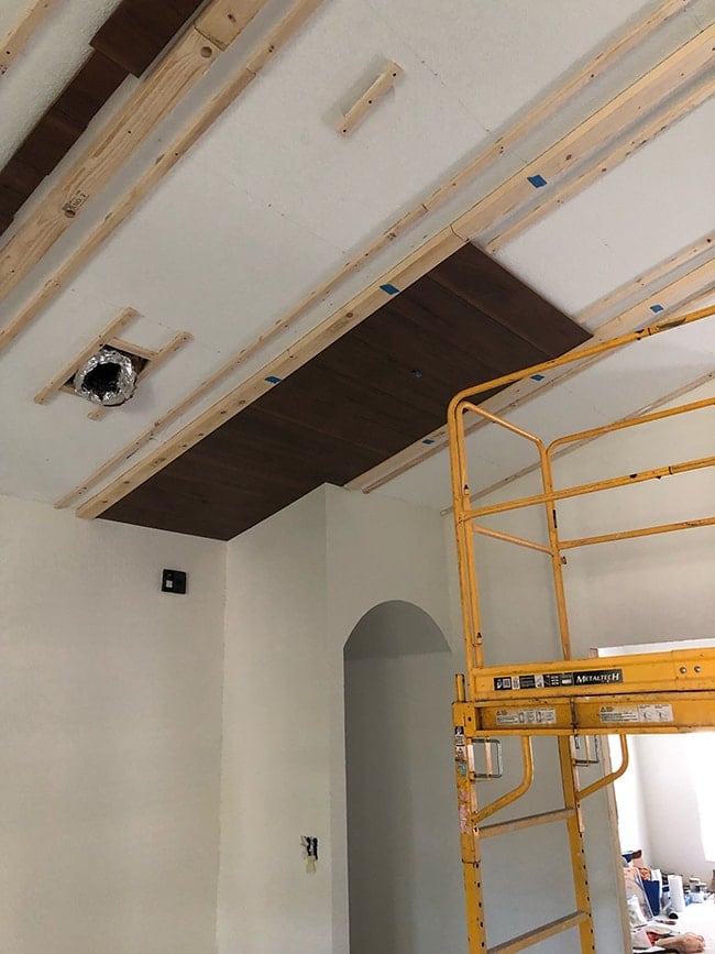 laminate wood plank ceiling installation