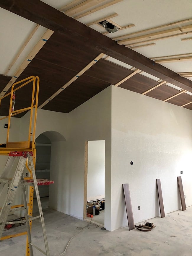 laminate wood plank ceiling installation