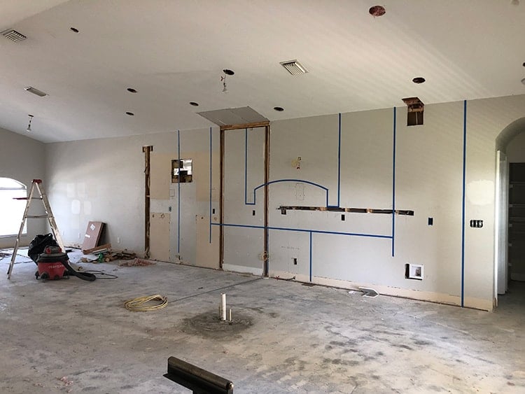 kitchen with vaulted ceiling