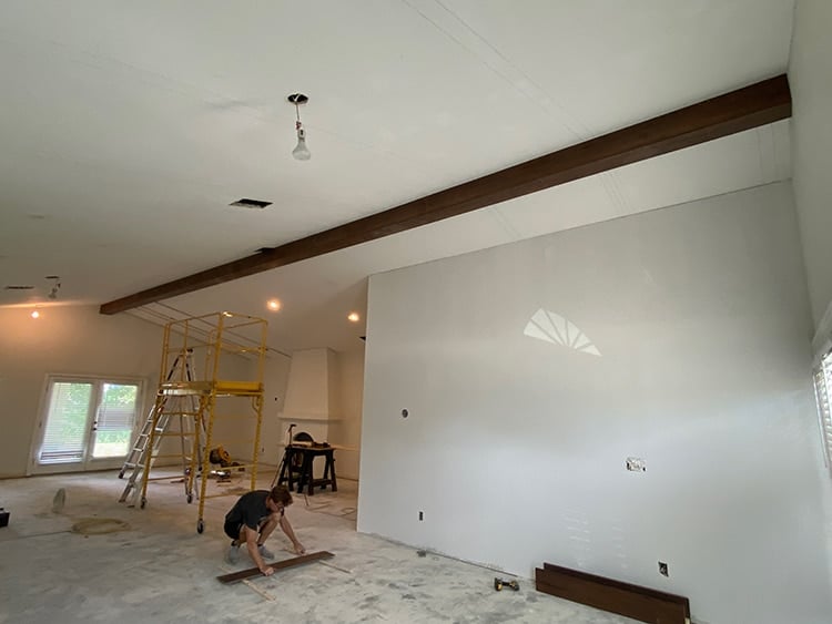center beam on a vaulted ceiling