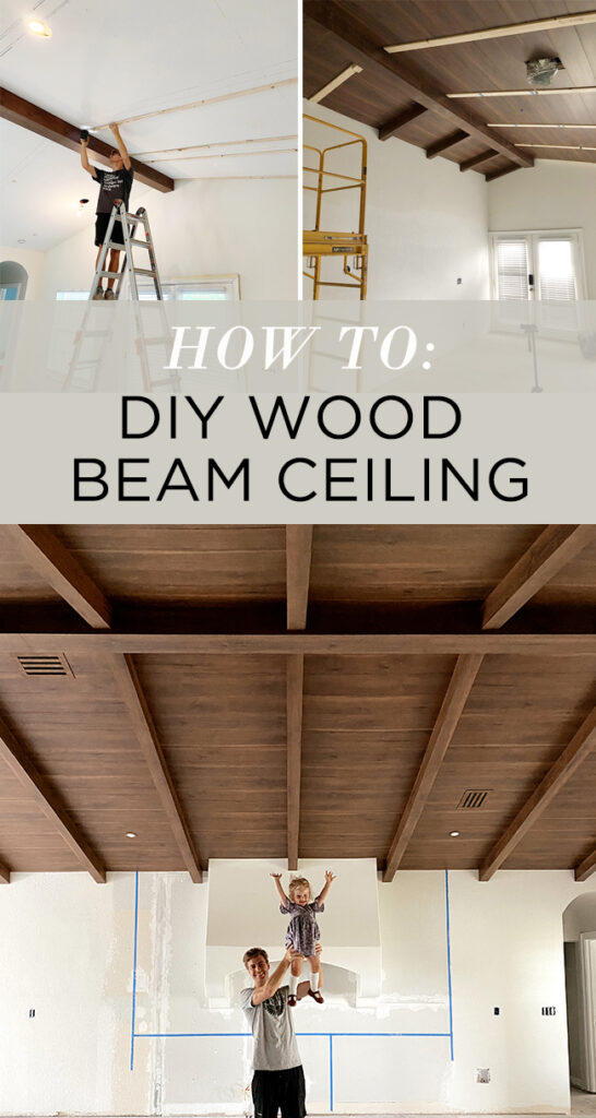 diy wood beam ceiling tutorial