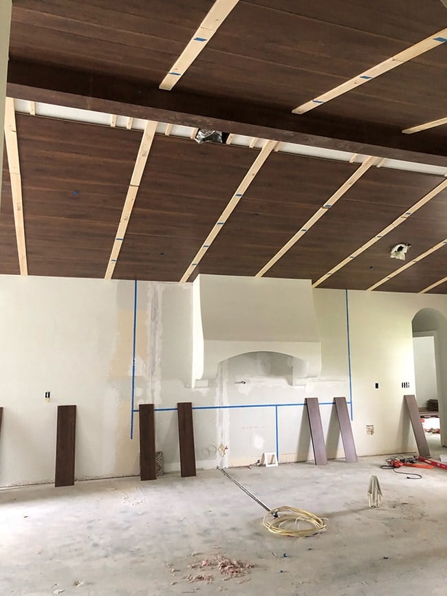 wood beam and plank vaulted ceiling tutorial