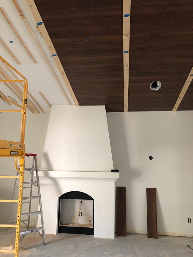 laminate wood plank ceiling installation