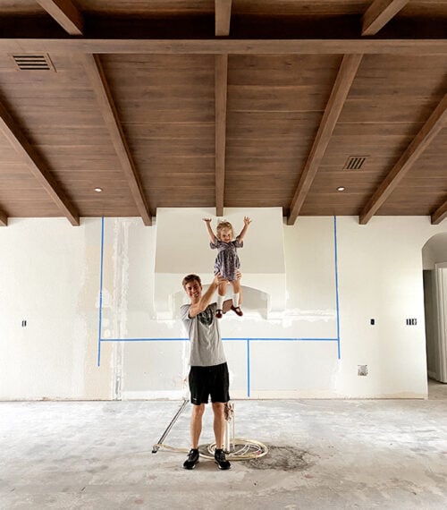 diy wood beam ceiling tutorial