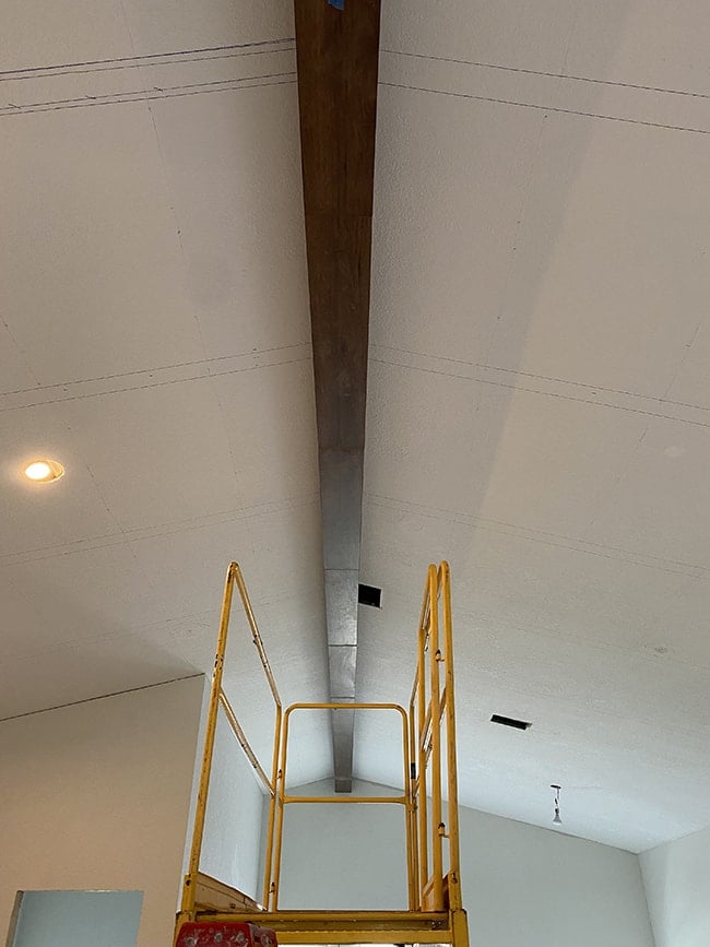 wood beam vaulted ceiling tutorial