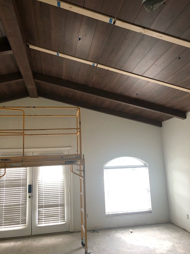 wood beam and plank vaulted ceiling tutorial 