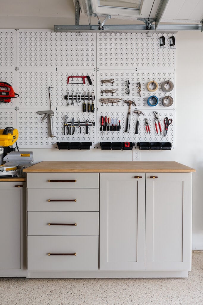 Metal Kitchen Pantry Storage Cabinet with DIY Pegboard Wall White