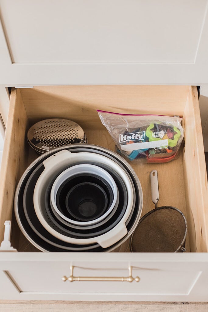 deep drawer cabinet organization