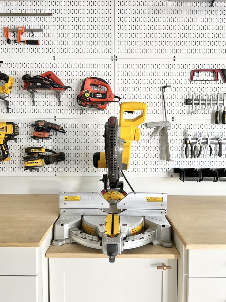 custom garage miter saw station