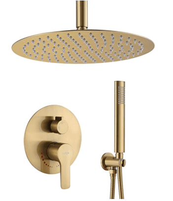 gold rain shower faucet system