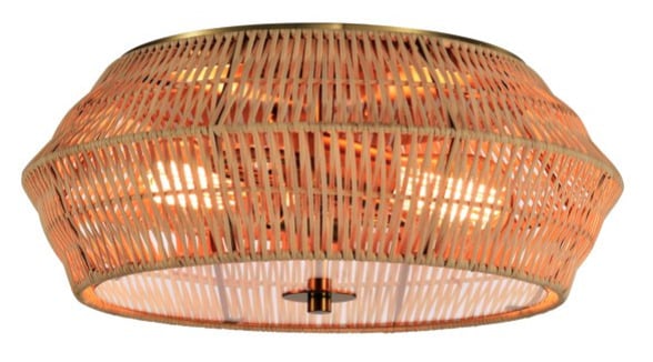 rattan flush mount light