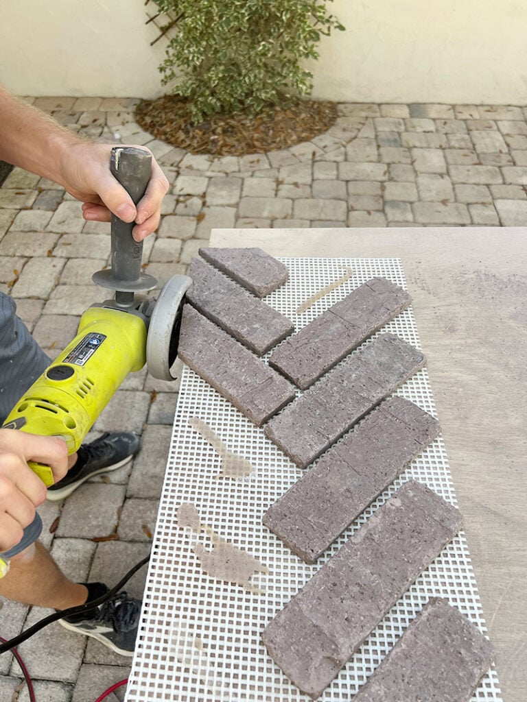 cutting thin brick pavers