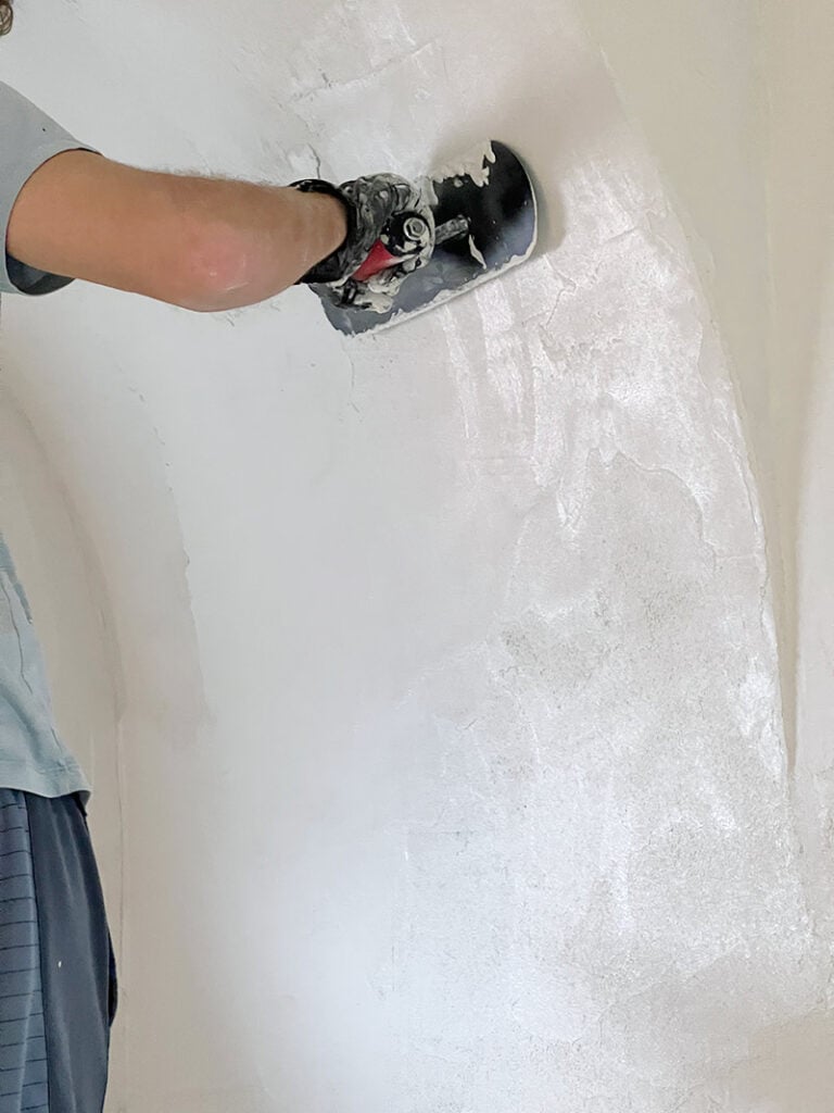 microcement bathroom wall application