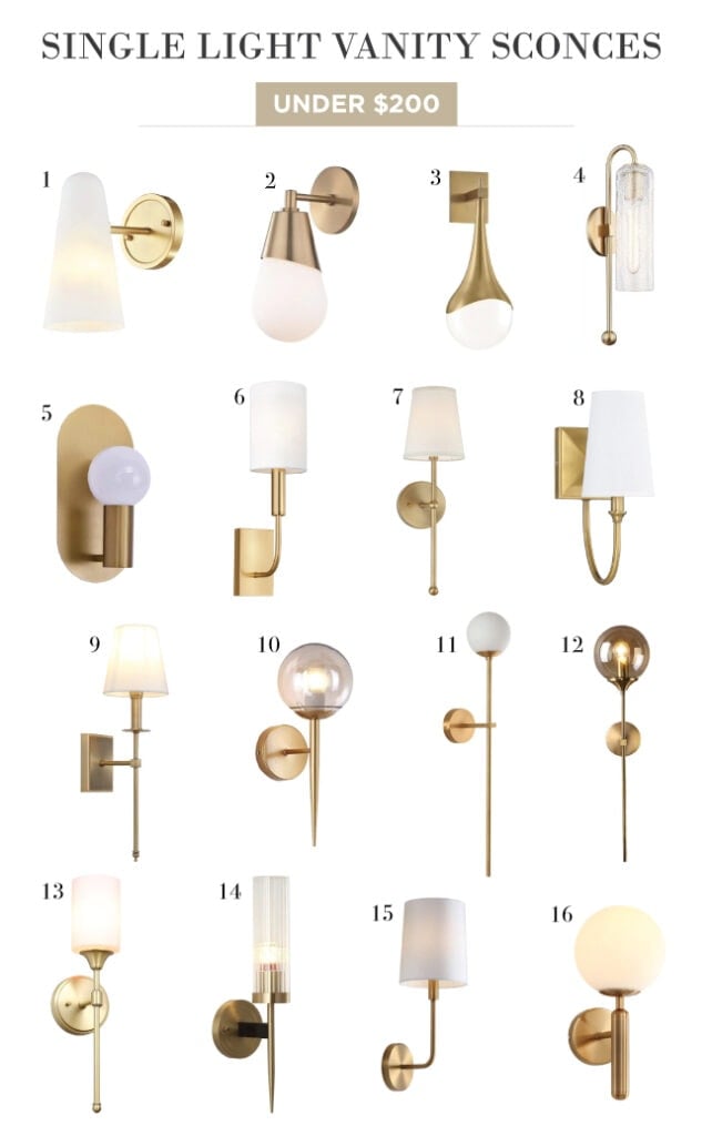 affordable brass and glass vanity sconce roundup