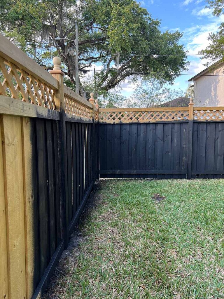 Black on sale wood fence