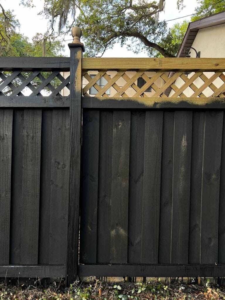 Black sales wood fence