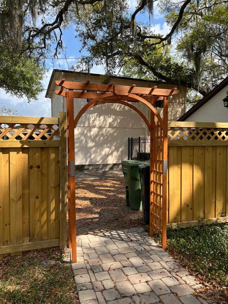 installing a fence arbor