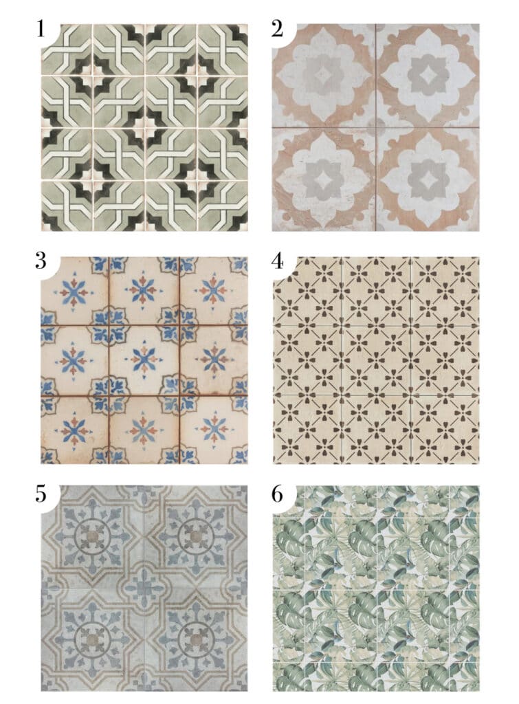 patterned tile choices for a spanish style home