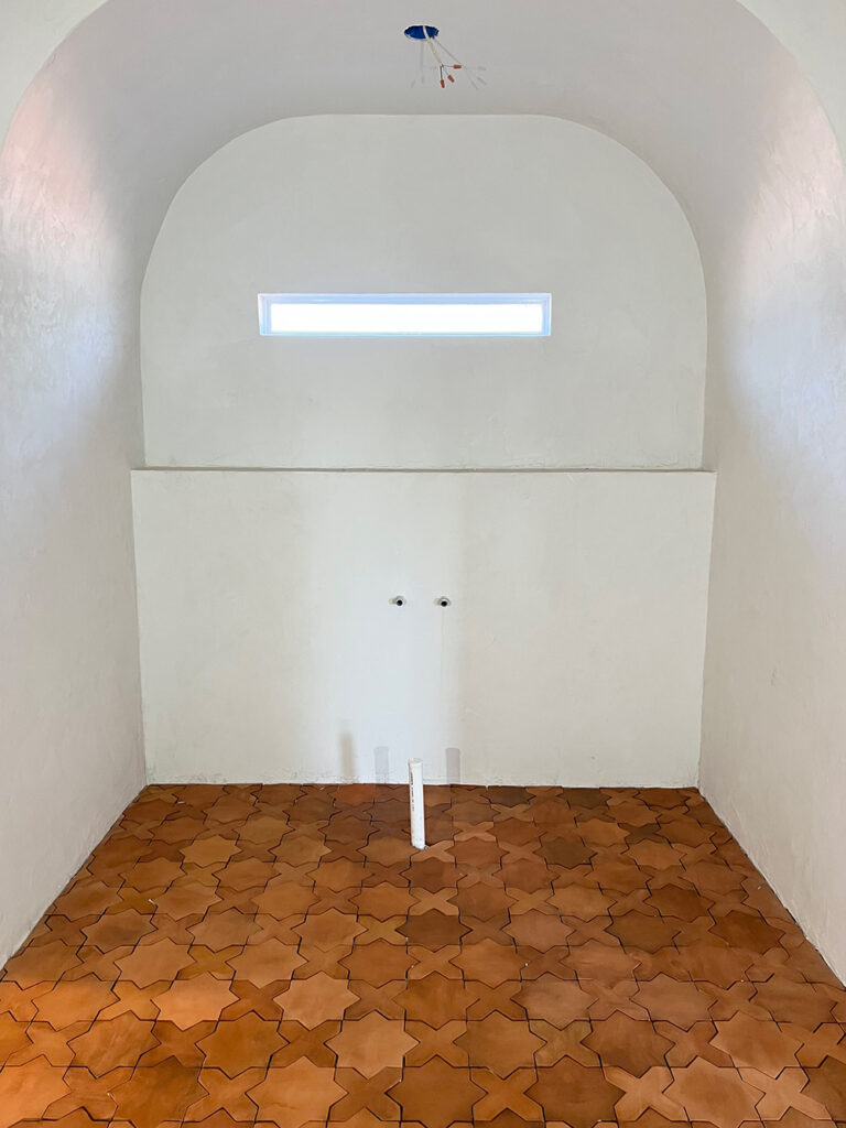 cotto tile spanish bathroom