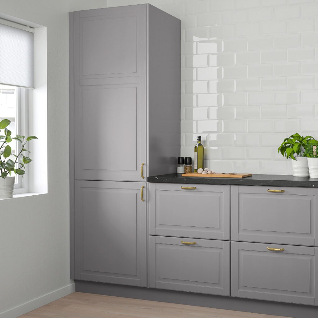 gray ikea sektion cabinets