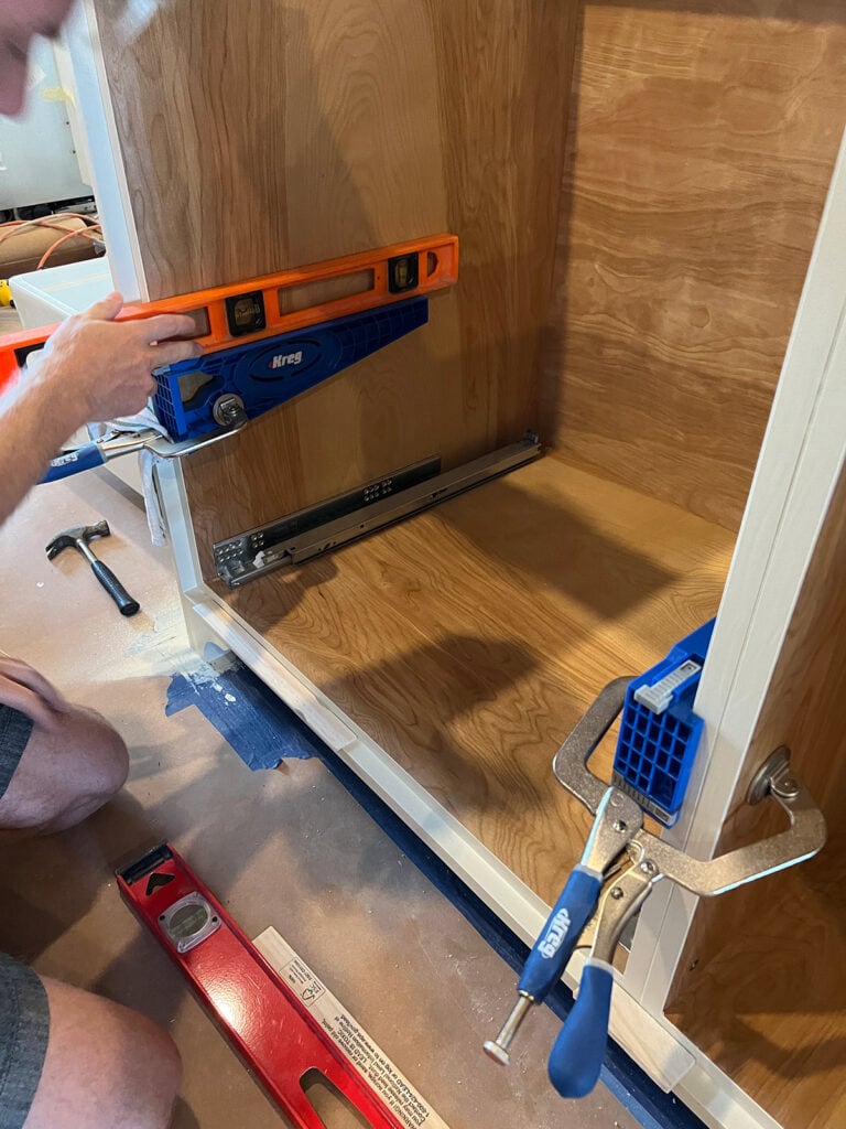 installing cabinet drawer slides