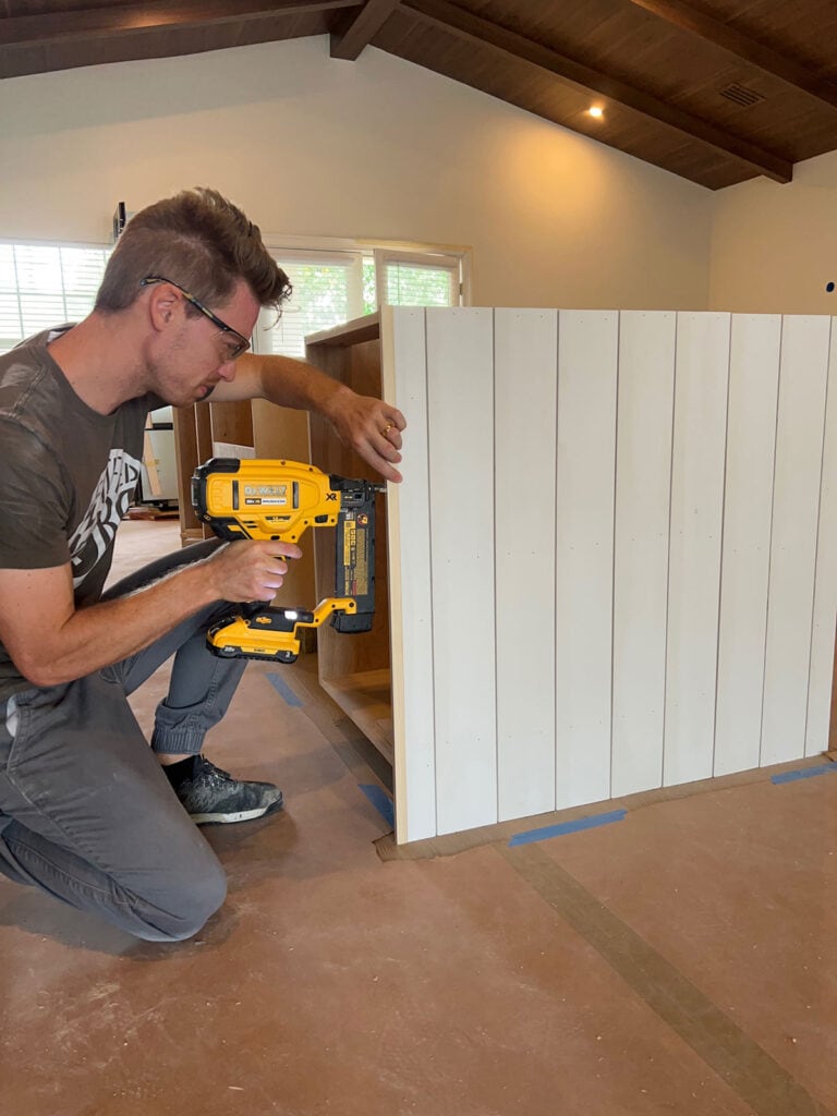 installing island shiplap