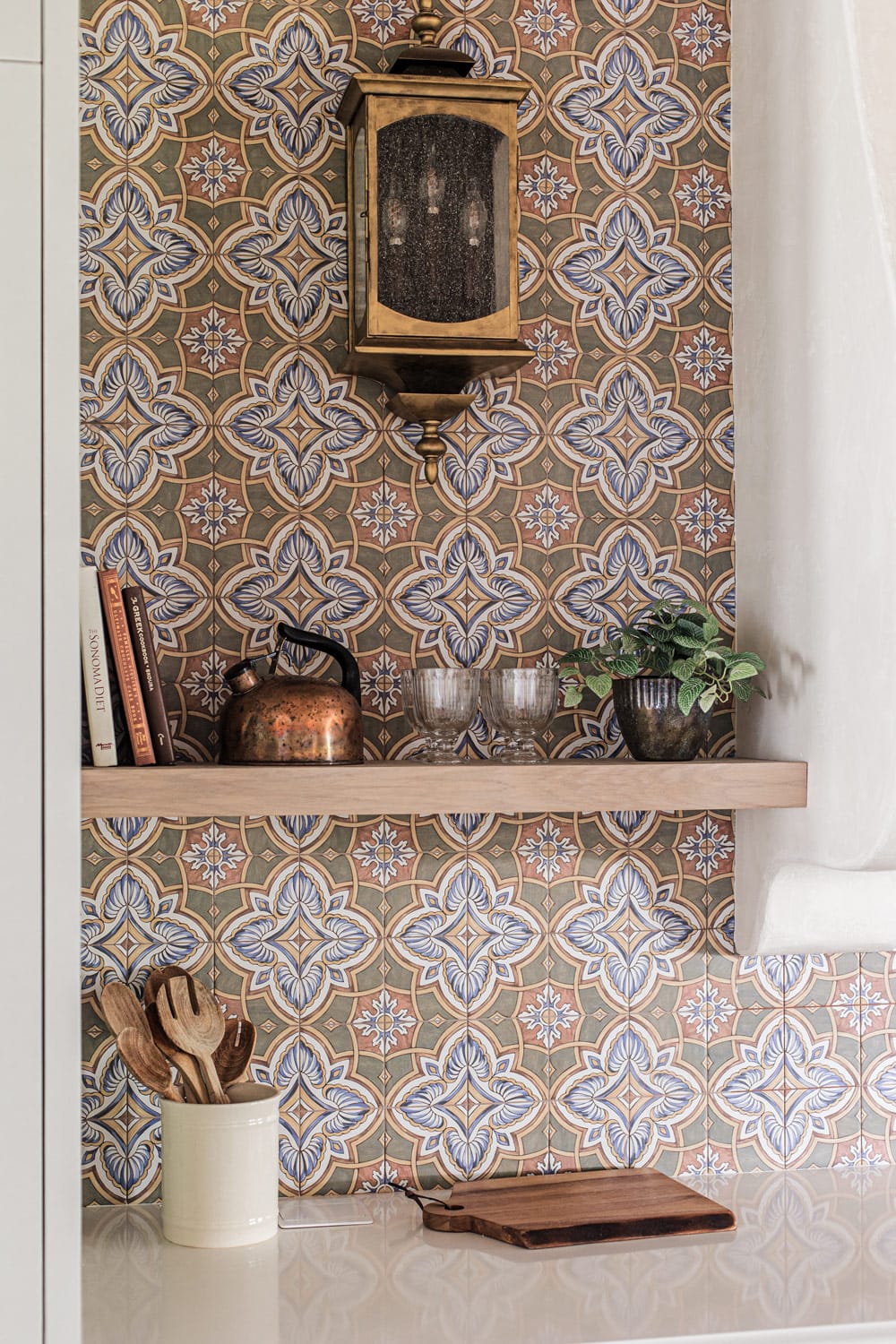 styled kitchen shelves