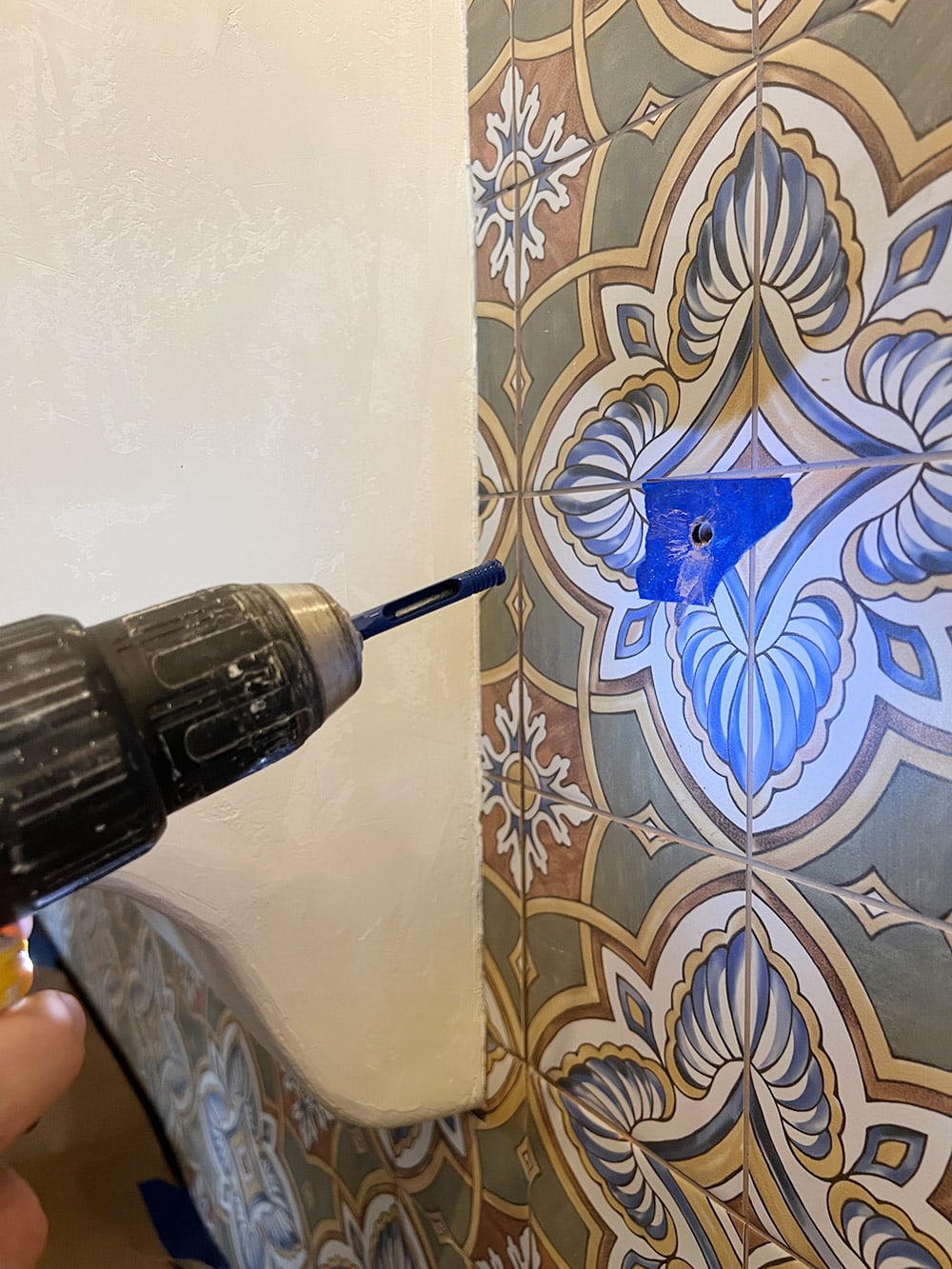 drilling into tile with a diamond bit