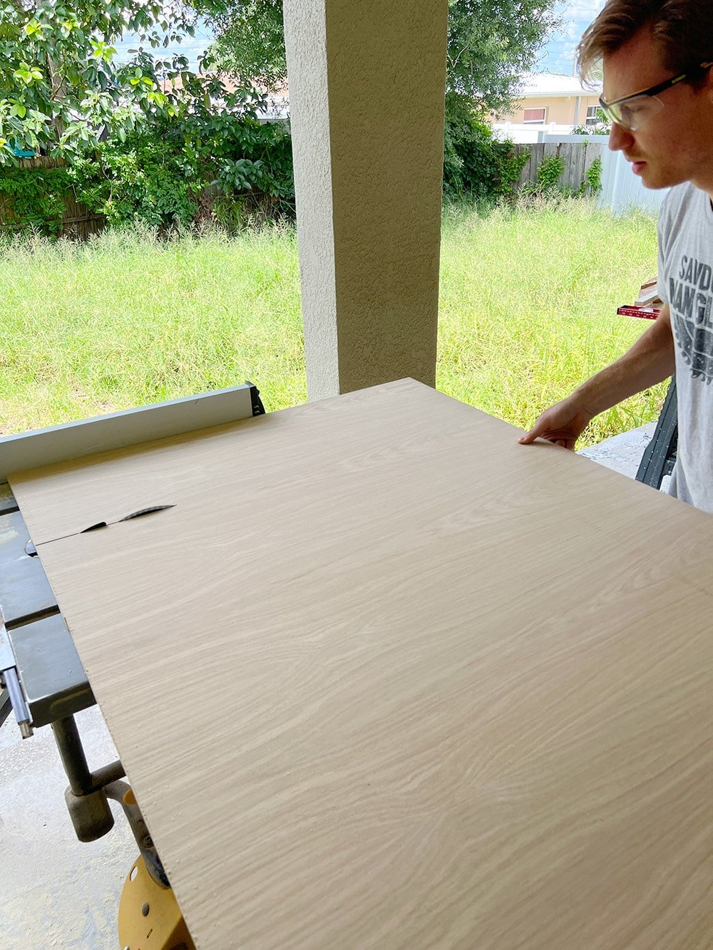 cutting white oak plywood