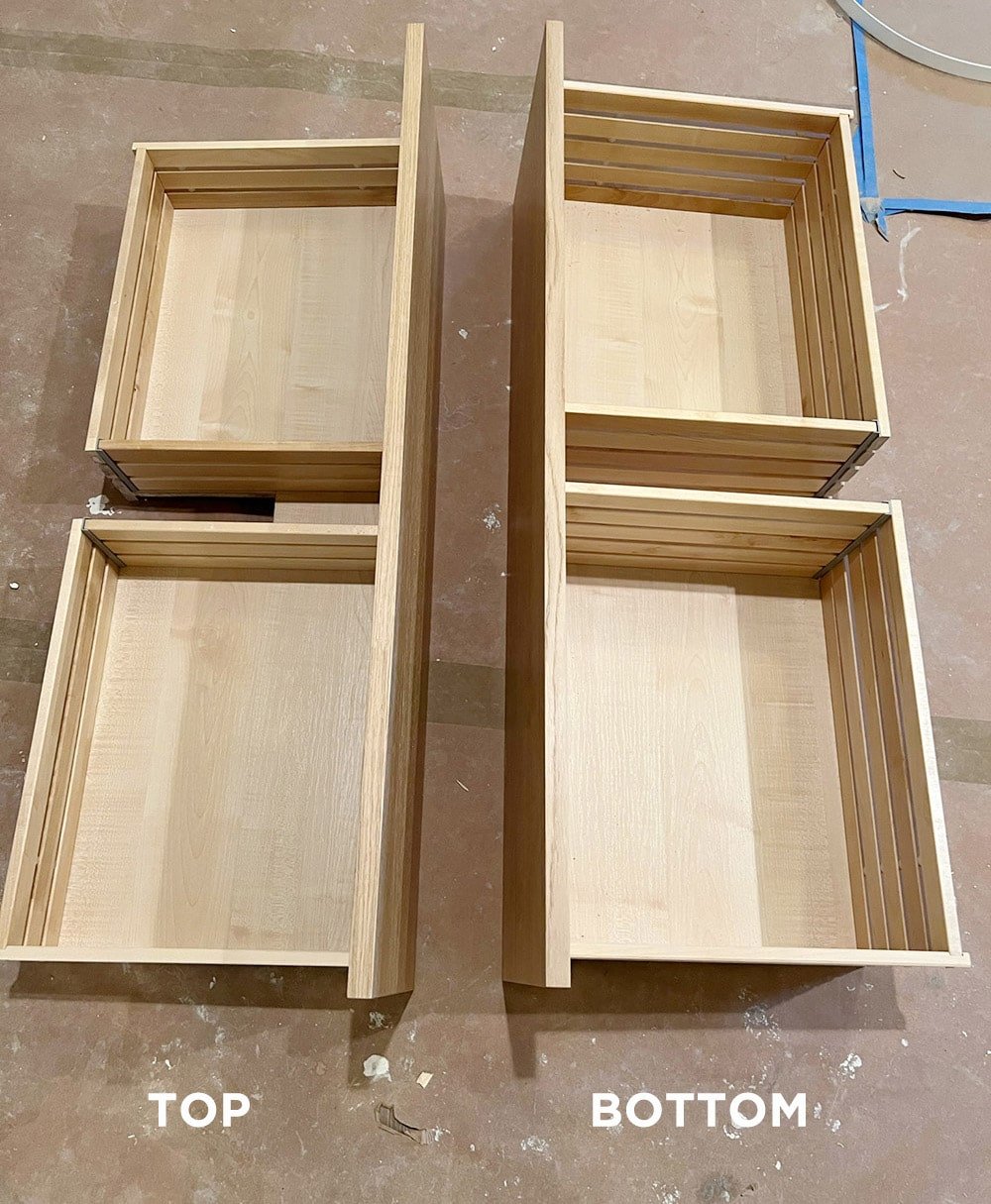 modified ikea godmorgon vanity drawers