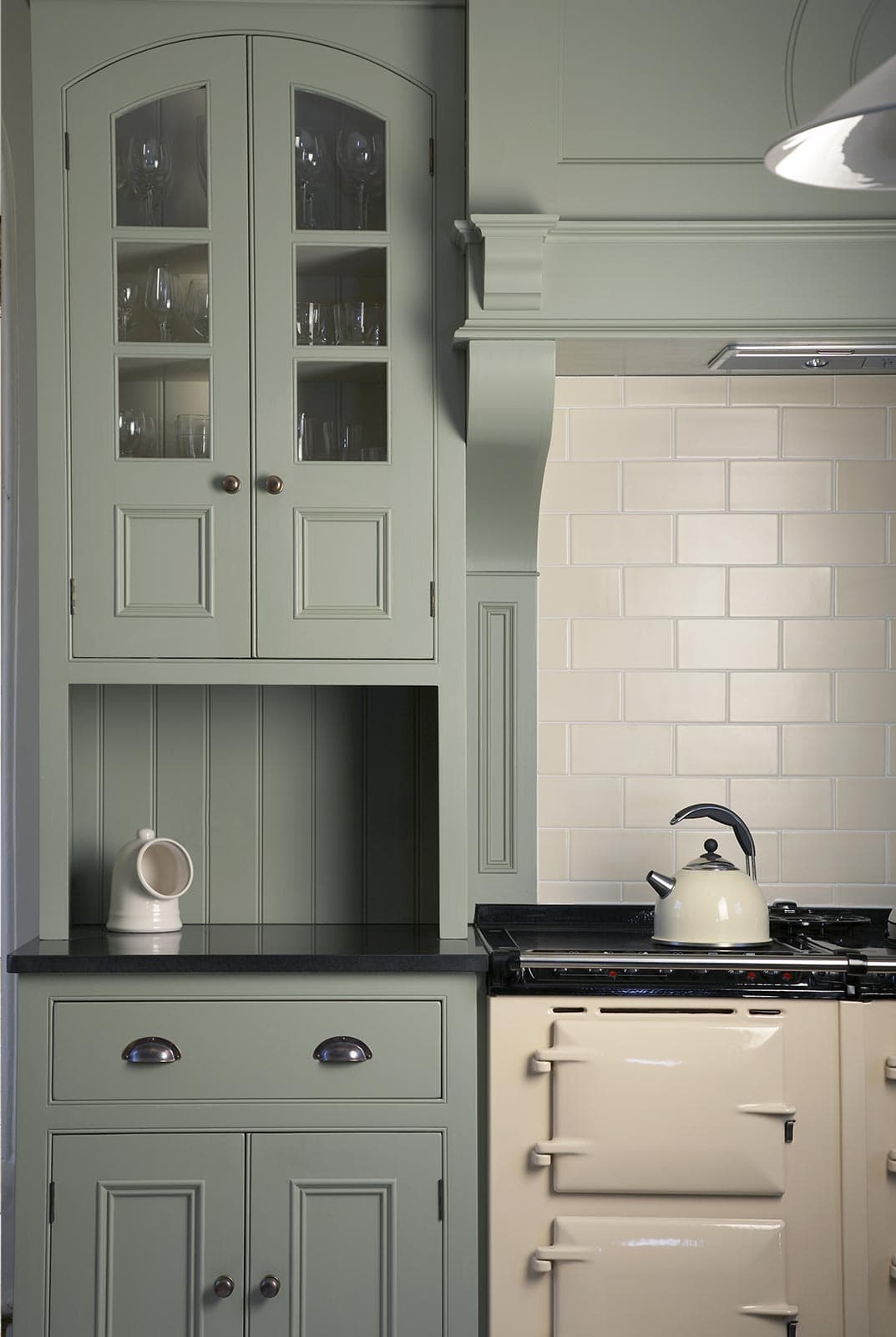 farrow and ball lichen kitchen cabinets